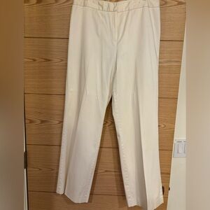 Lafayette 148 New York Long White Cotton Pants Size 12